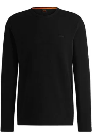 HUGO BOSS Cotton-blend regular-fit T-shirt with embroidered logo