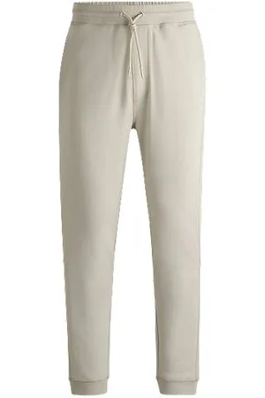 HUGO BOSS Cotton-terry tracksuit bottoms with logo patch