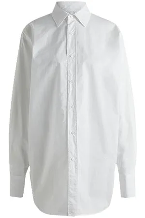HUGO BOSS Regular-fit blouse in cotton with Double B monogram