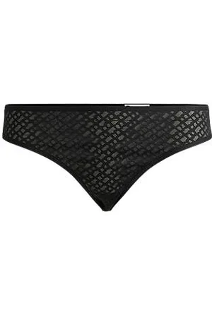 HUGO BOSS Monogram-lace briefs with logo trim