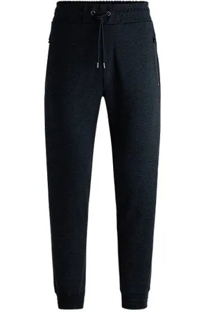 HUGO BOSS Regular-fit tracksuit bottoms in stretch flannel