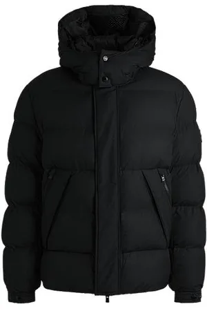 HUGO BOSS Water-repellent puffer jacket with detachable hood