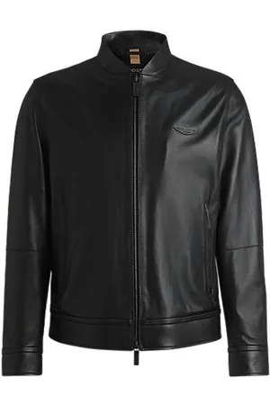 HUGO BOSS X ASTON MARTIN leather jacket with water-repellent finish