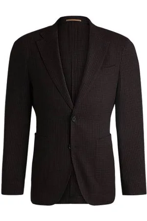 HUGO BOSS Slim-fit jacket in a checked wool blend