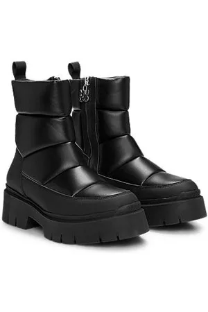 HUGO BOSS Faux-leather boots with quilted effect