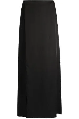 HUGO BOSS Relaxed-fit trousers with wrap front in lustrous fabric
