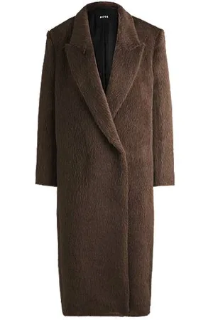 HUGO BOSS Long-length coat in alpaca and virgin wool