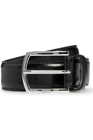 HUGO BOSS Italian-leather belt with branded buckle and full lining