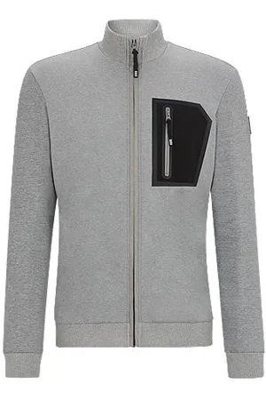 HUGO BOSS Equestrian second-layer cardigan with zipped chest pocket