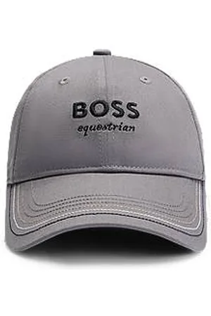 HUGO BOSS Equestrian embroidered-logo cap with leather strap