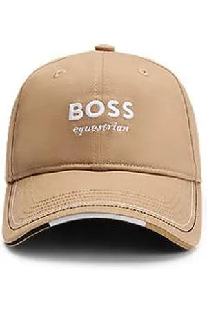 HUGO BOSS Equestrian embroidered-logo cap with leather strap