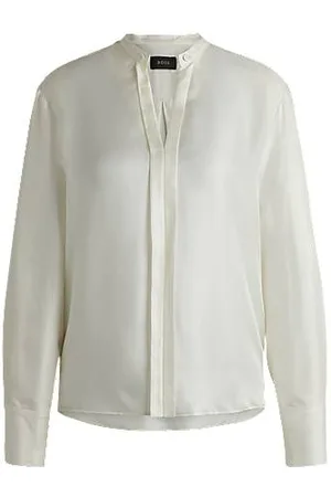 HUGO BOSS Relaxed-fit blouse in Italian silk