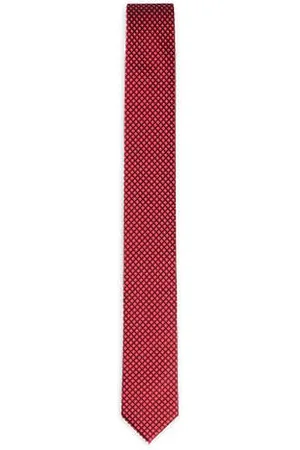 HUGO BOSS Geometric-pattern tie in silk jacquard