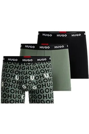 HUGO BOSS Three-pack of stretch-cotton boxer briefs with logos