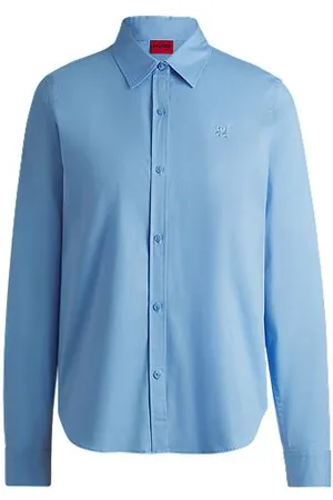 HUGO BOSS Regular-fit blouse in stretch-cotton canvas
