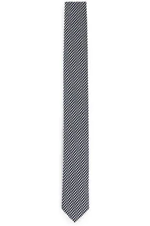 HUGO BOSS Geometric pattern tie in silk-blend jacquard