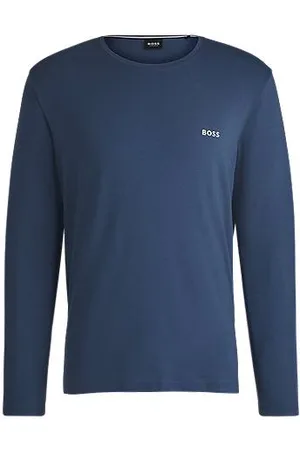 HUGO BOSS Stretch-cotton loungewear top with embroidered logo