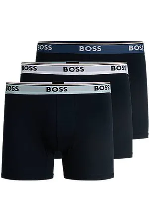 HUGO BOSS Three-pack of stretch-cotton boxer briefs with logos