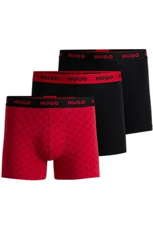HUGO BOSS Three-pack of stretch-cotton boxer briefs with logos