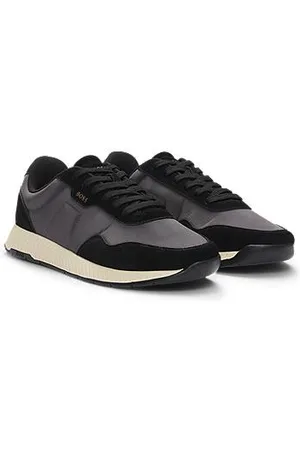 HUGO BOSS Mixed-material trainers with suede trims