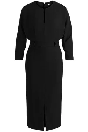 HUGO BOSS Mixed-material dress with waist details