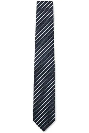 HUGO BOSS Diagonal-striped tie in silk-blend jacquard