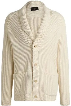 HUGO BOSS Regular-fit cardigan in wool, cashmere and silk