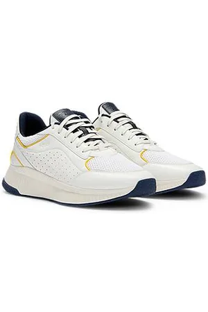 HUGO BOSS Porsche x perforated-leather trainers with ridged outsole