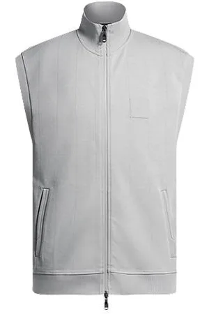 HUGO BOSS Sleeveless zip-up sweatshirt in a cotton blend