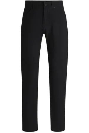 HUGO BOSS Regular-fit regular-rise trousers in stretch dobby