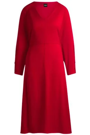 HUGO BOSS V-neck dress with button cuffs
