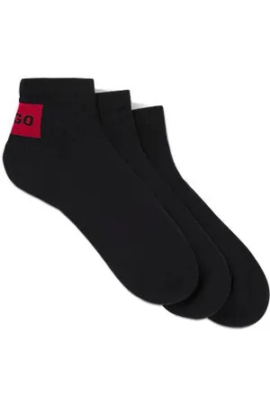 HUGO BOSS Three-pack of ankle socks with red logo labels