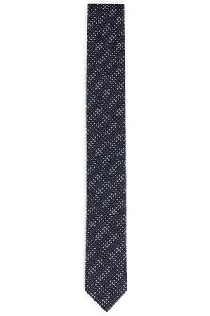 HUGO BOSS Silk-blend tie with jacquard micro dots