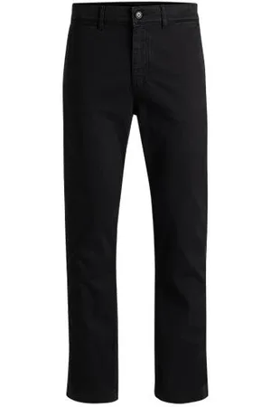 HUGO BOSS Regular-fit chinos in stretch-cotton satin