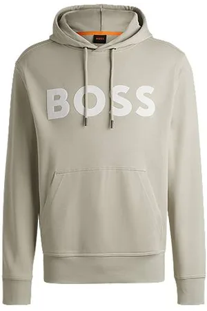 HUGO BOSS Relaxed-fit hoodie in cotton terry with large logo