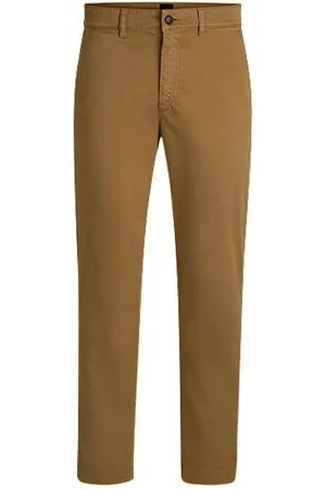 HUGO BOSS Regular-fit chinos in stretch-cotton satin