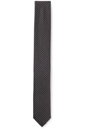 HUGO BOSS Geometric-pattern tie in silk jacquard