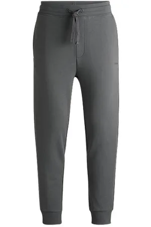 HUGO BOSS Cotton-terry tracksuit bottoms with logo print