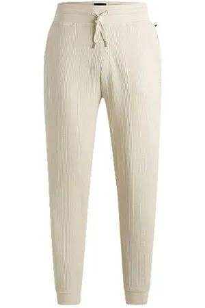 HUGO BOSS Cotton-blend tracksuit bottoms with embroidered logo