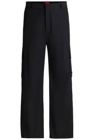 HUGO BOSS Regular-fit trousers in water-repellent poplin
