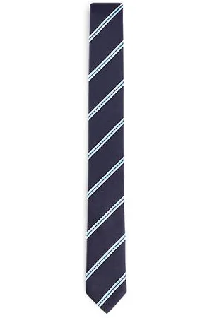 HUGO BOSS Silk-jacquard tie with diagonal stripes