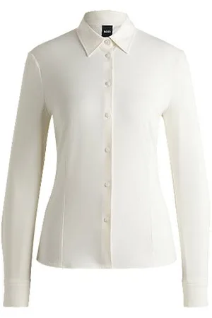 HUGO BOSS Extra-slim-fit blouse in cotton jersey