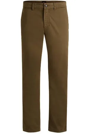 HUGO BOSS Regular-fit chinos in stretch-cotton satin