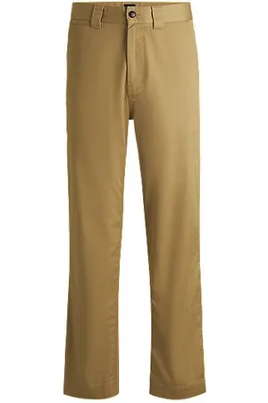 HUGO BOSS Straight-fit trousers in cotton-blend twill