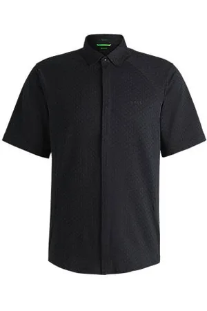 HUGO BOSS Regular-fit shirt in knitted cotton piqué