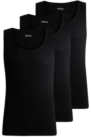 HUGO BOSS Three-pack of cotton tank tops with embroidered logos