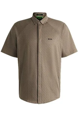 HUGO BOSS Regular-fit shirt in knitted cotton piqué