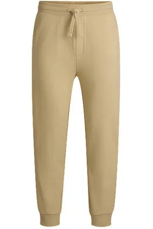 HUGO BOSS Cotton-terry tracksuit bottoms with logo print