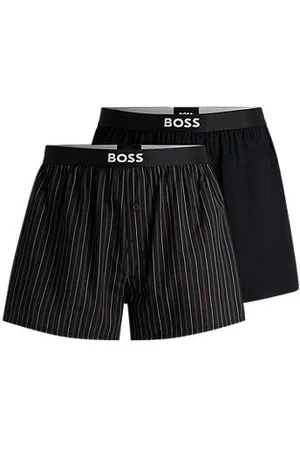 HUGO BOSS Two-pack of cotton-poplin pyjama shorts with logos