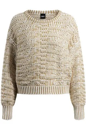 HUGO BOSS Cotton-blend sweater with 3D knit